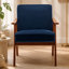 Élégante chaise d'appoint avec revêtement en microfibre et structure en bois massif, parfaite pour ajouter des sièges supplémentaires dans les espaces de vie modernes Mid-Century-2439656