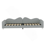 Upholstered Daybed, Sherpa Fabric Sofabed with Cloud-Shaped Backrest