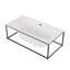 Baignoire autoportante Pierre 60 po, blanc lustré, cadre noir inclus