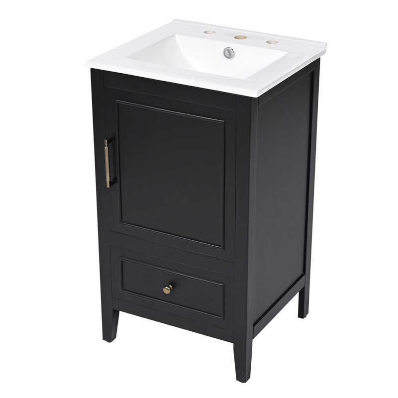 20" Bathroom Vanity with Sink, Black