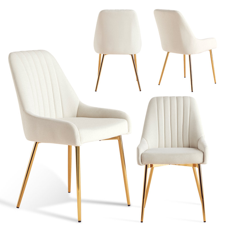 Chaise de salle à manger Maulsby, Blanc cassé / blanc, 4