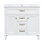Meuble-lavabo 36 po avec lavabo, meuble autoportant avec lavabo en céramique, cadre en bois massif et en MDF, tiroir supérieur rabattable, portes à fermeture en douceur et 2 tiroirs de rangement (robinet non inclus)