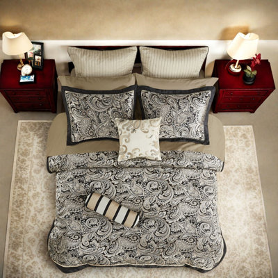 Elegant King Black Bedding Sets, Cotton Comfort 12 Piece For Home Transformation