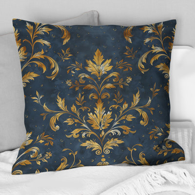 Coussin campagnard bleu marine et doré Country I
