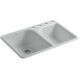 Executive Chef 33" L x 22" W Drop-In Kitchen Sink with 4 Faucet Holes