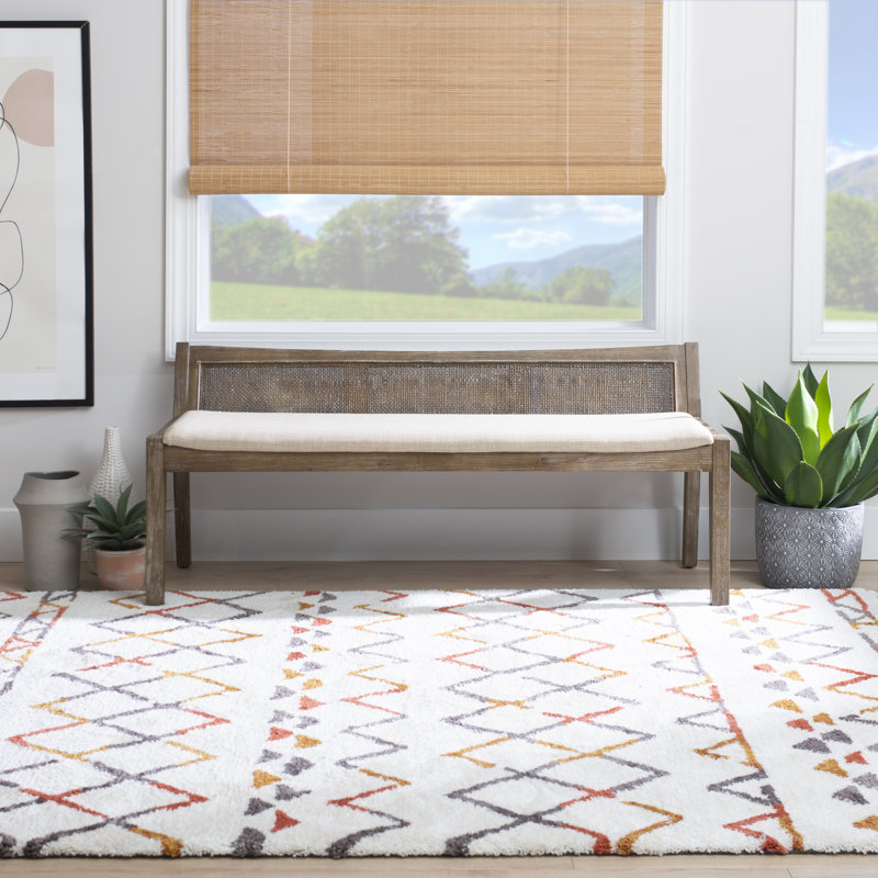 Donner Cane Back Cushioned Bench, Brown