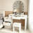 Makeup Vanity Set with Lighted Mirror and 6 Storage Drawers, Vanity Set with Mirror and Stool, Makeup Dresser Table for Bedroom, Checkroom-940482894