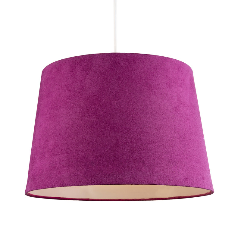 20cm H Velvet Drum Lamp Shade ( No Direct Attachment Method ), Pink