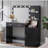 Vanity Desk with Mirror and Lights, 46.4IN Dressing Table with 2 Large Drawer&Large Vertical Organizer, 3 Level Dresser & 3 Lighting Modes Adjustable Brightness, Suitable for Bedroom(Black)-1274731308