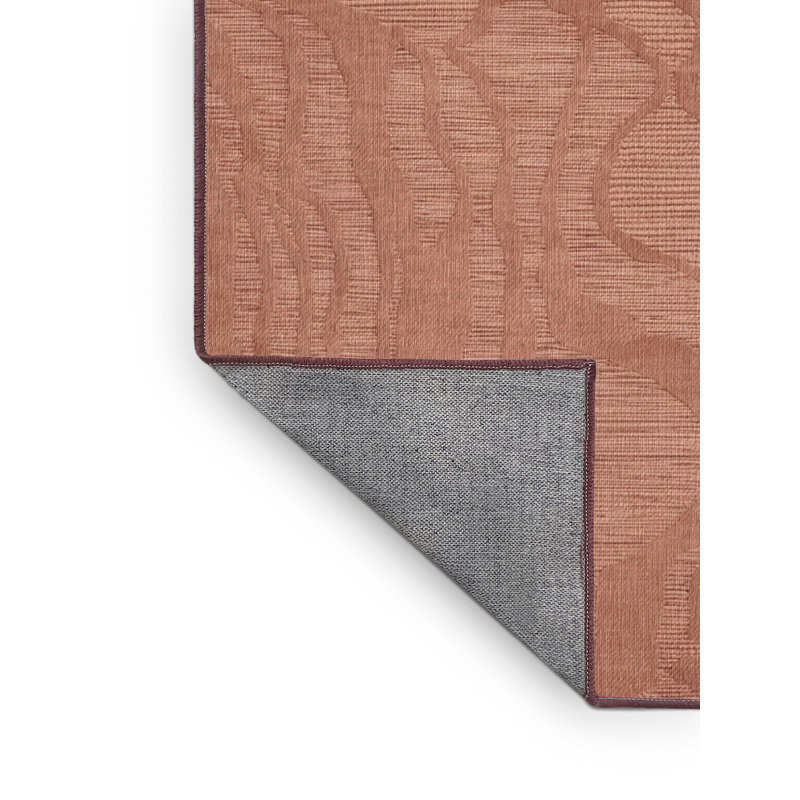 Machine Washable Abstract Pink Area Rug, Round 3'