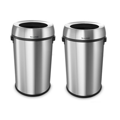 17 gallons Poubelle commerciale en acier inoxydable