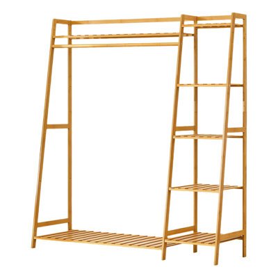 Bamboo Multi-tier Clothing And Hat Rack With Shoe Shelf