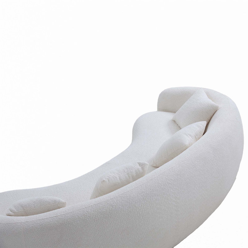 Canapé modulaire 102 pouces 5 places Boucle, Blanc