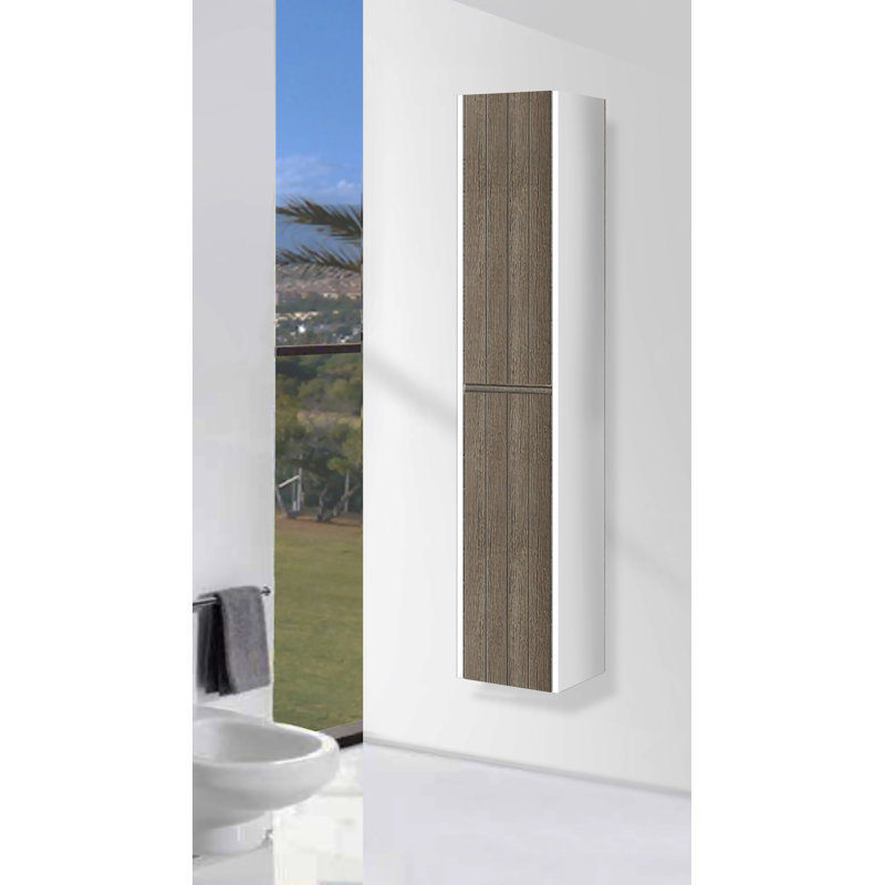 Linen Cabinet, Light Oak/White