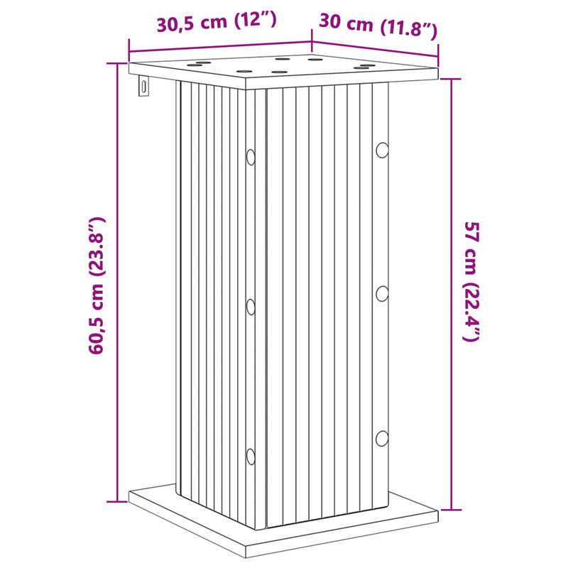 Plant Stand - Set of 2, 60.5cm H x 30.5cm W x 30cm D, Sonoma Oak