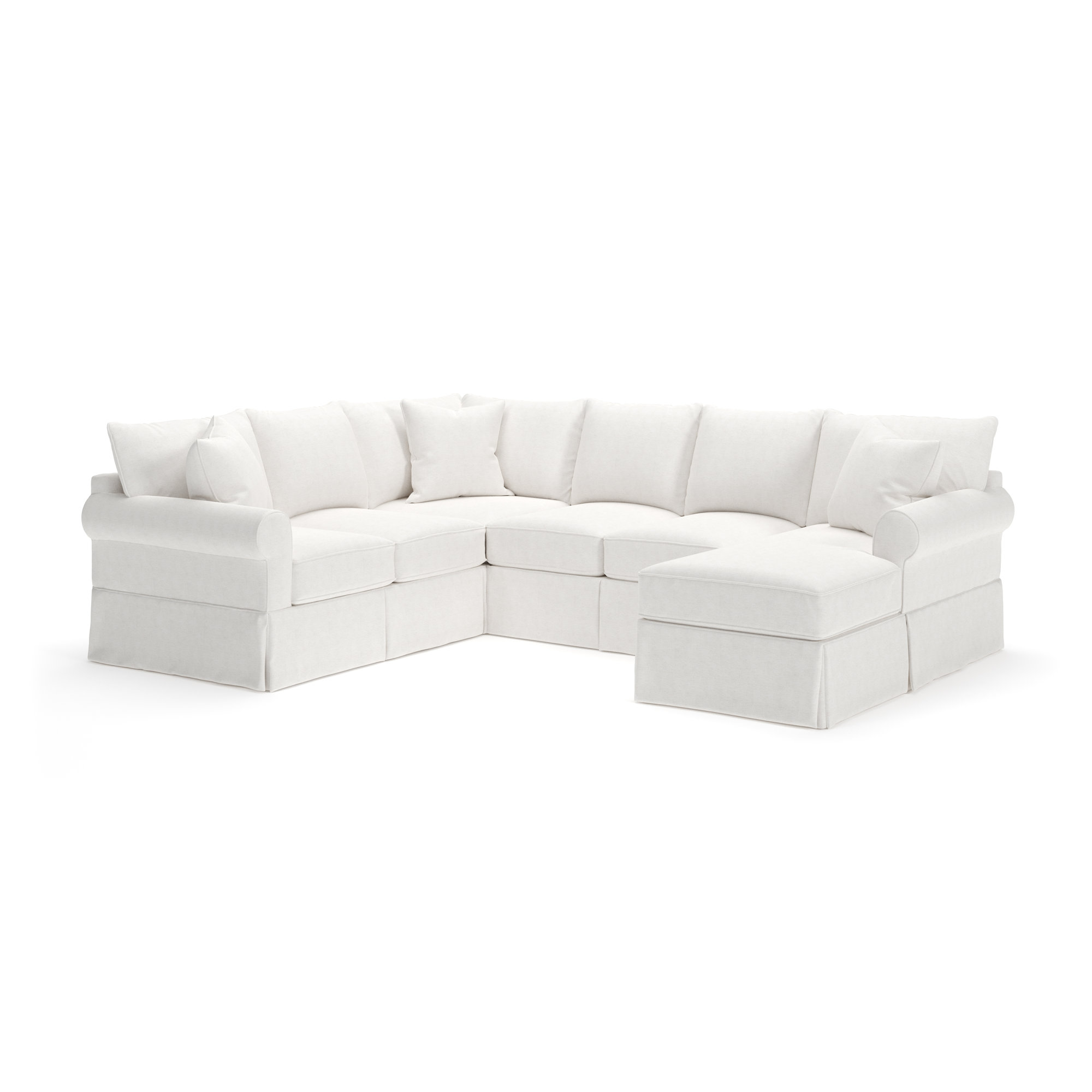 Amari Upholstered U-Sectional, Nomad Snow Crypton® Chenille, Right Hand Facing