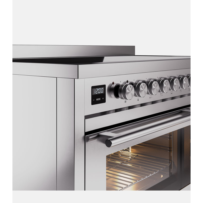 Cuisinière à induction 48 pouces avec 6 éléments à induction ILVE Professional Plus II Series, Acier Inoxydable