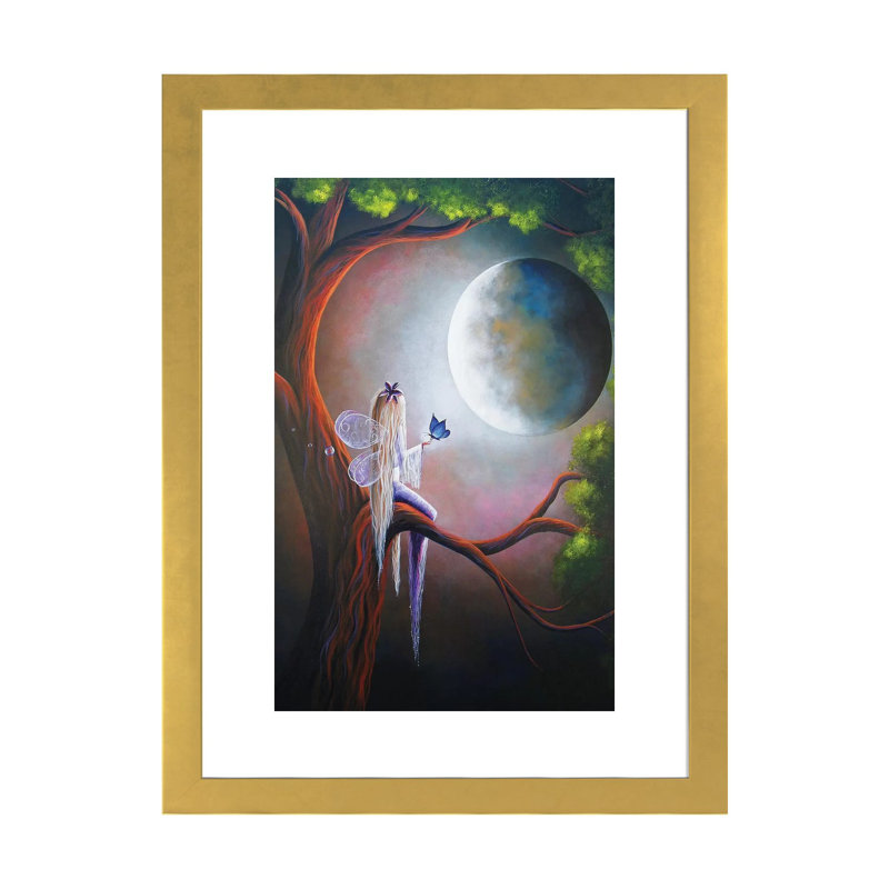 «Enchanted Beginnings» - Impression, H 24 po x l 16 po x P 1 po, Papier beaux-arts encadré doré