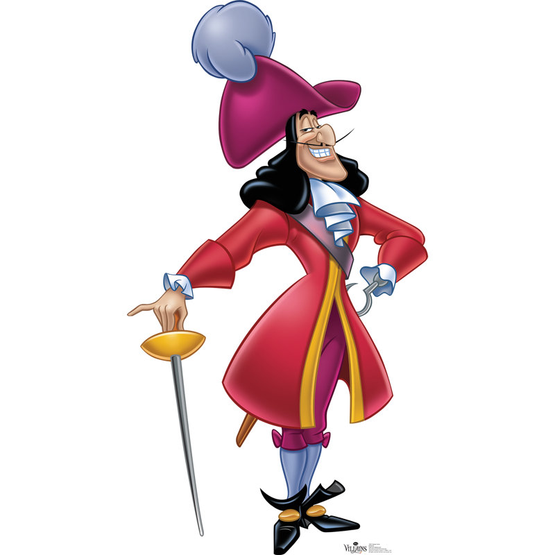 Accroche en carton à crochet méchants capitaine-disney
