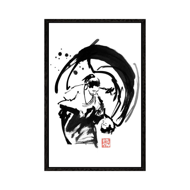 Léo by Péchane - Print on Canvas, 66.04 cm H x 45.72 cm W, Black Framed