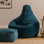 Bean Bag Bazaar Dalton Corduroy XL Recliner Bean Bag and Footstool