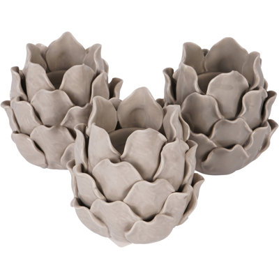 3 Piece Porcelain Tabletop Tealight Holders Set