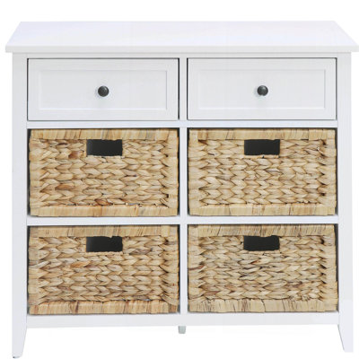 White 6-Drawer Console Cabinet