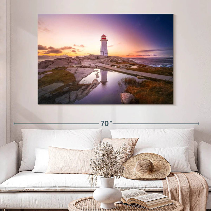 Peggys point lighthouse sunset Aletra, H 34 po x l 51 po