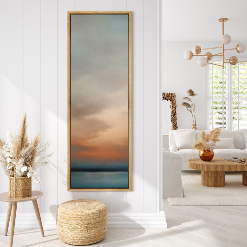 «Cloud Sky», impression sur toile encadrée - Paysage de plage pour décoration murale moderne, Naturel, H 60 po x l 20 po