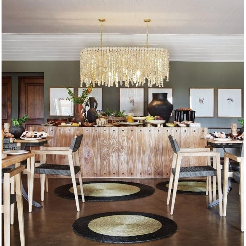 Oval Wood Chandelier - Ombré finish