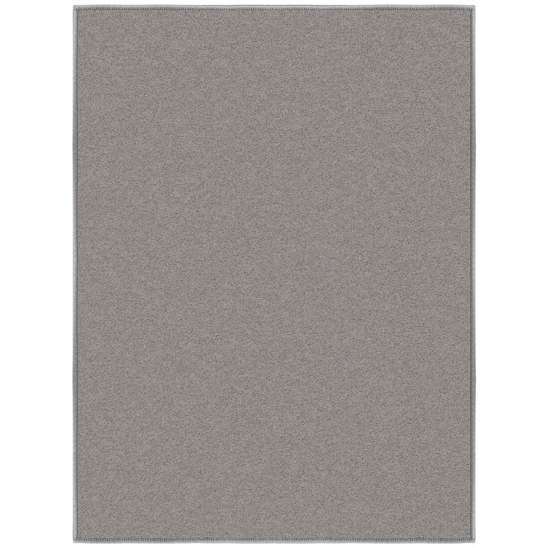 Gray Rectangular Non-Slip Washable Synthetic Kitchen Mat