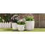 Ensemble de pots de fleurs d'extérieur légers et texturés MGO de 3,16,9 po + 13,9 po + 11,22 po de diamètre-2033789792