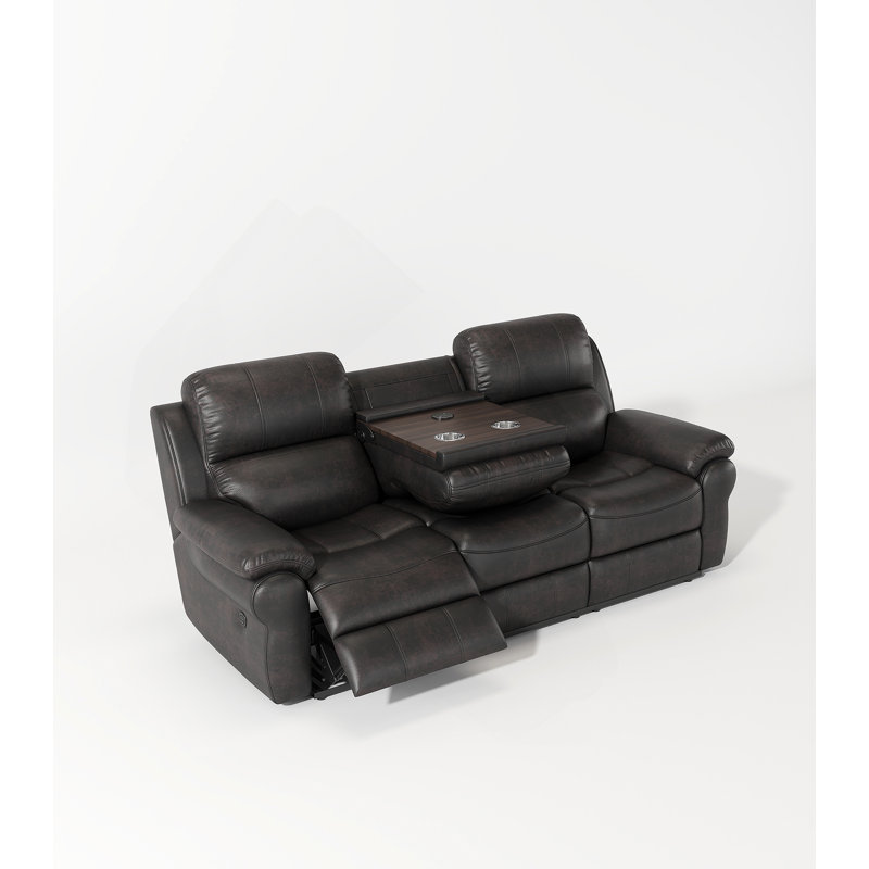 Latitude Run® Breathable Fabric Power Reclining Sofa with Drop Down ...