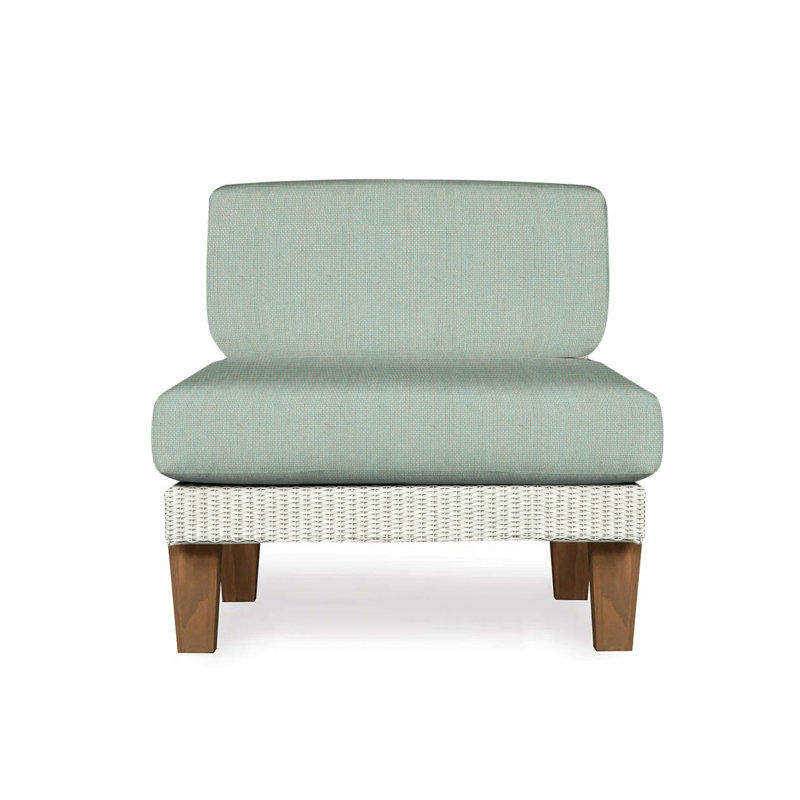 Catalina Outdoor Teak Lounge Chair, Rumba Stonewashed, Ivory