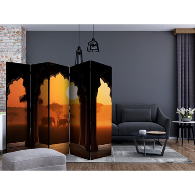 Gatling 225cm W x 172cm H 5 - Panel Solid Wood Folding Room Divider