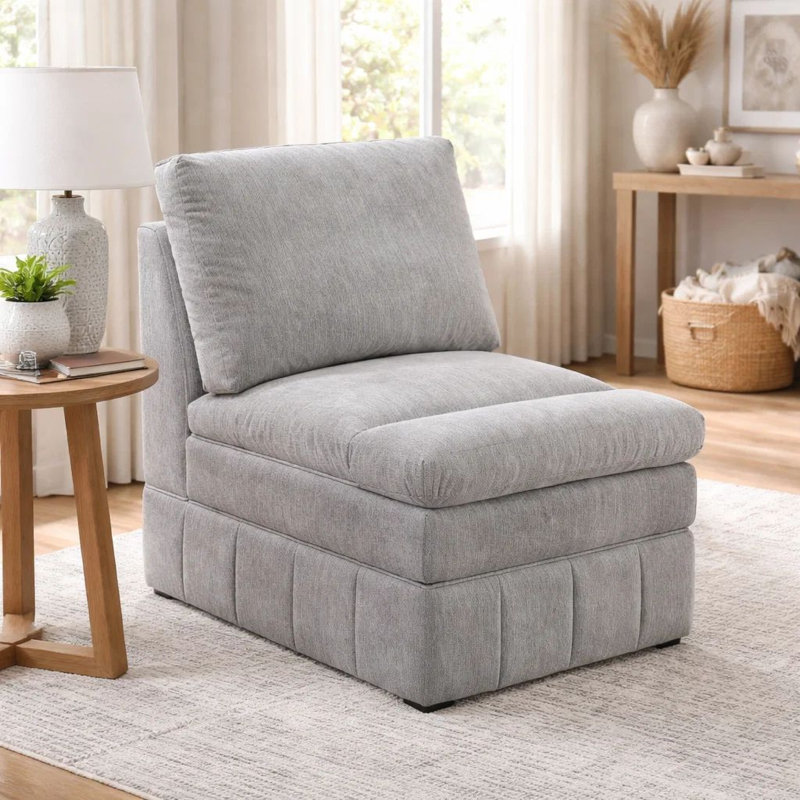 Fauteuil de chambre l 32,75 po Seeram, Gris clair