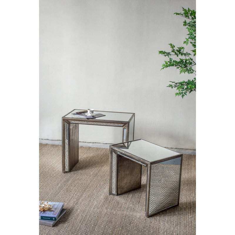 Ziegler Mirrored Glass Top Nesting Tables