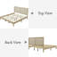 Natural Solid Wood Platform Bed with Woven Rattan Headboard, Bed Frame for Coastal, Boho & Farmhouse Bedrooms-2100772619