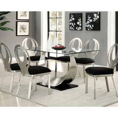 De 2 chaises d'appoint en microfibre et en métal, argent / noir, dossier ovale, siège rembourré, pour salle à manger et fabrication, chaise
