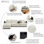 Comfy Cloud Couch: canapé modulaire en forme de L de 120,3 po avec table pliable, rangement, porte-gobelets et 5 sièges, moelleux moelleux, revêtement en lin, plateau rotatif à 360 degrés dans le salon, matériau large avec accoudoirs-961691877