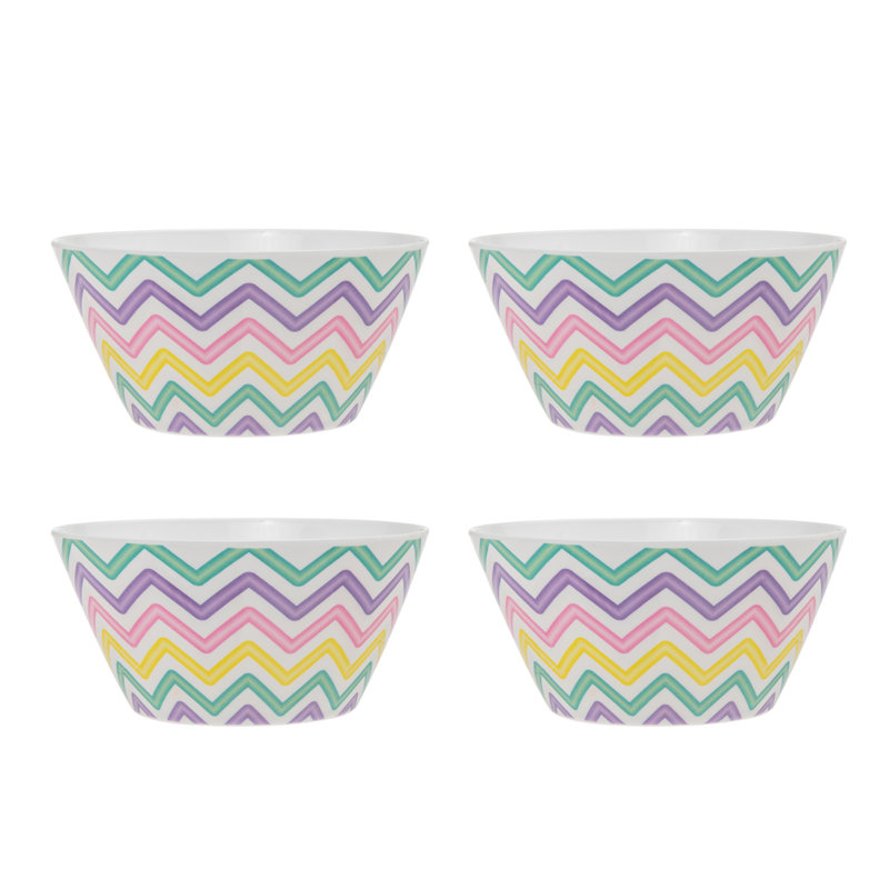 Vivid Melamine Dishwasher Safe Cereal Bowl Set of 4