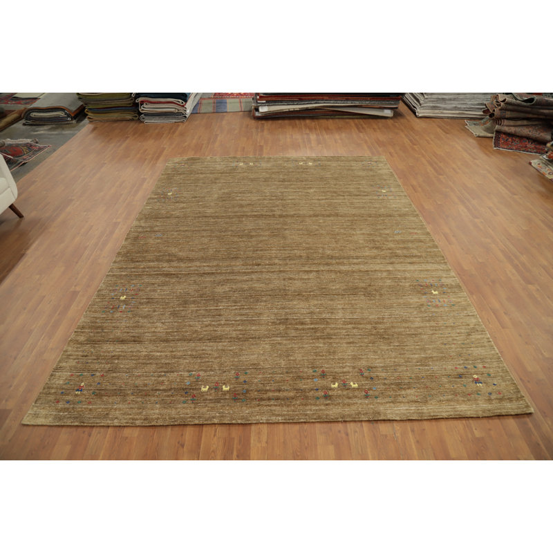 Tapis tribal fabriqué à la main de style Gabbeh 9 x 12