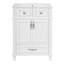 Meuble-lavabo de 24 po avec lavabo en céramique, armoire de rangement en bois massif avec portes à fermeture douce, style rétro, blanc-95703002-95702997