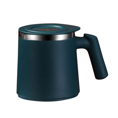 insulated mug Insulated Coffee Mug With Handle - Sliding Lid For -Proof Wine Glass Shape Tumbler With Double Walled Vacuum Stainless Steel Keeps Beverages  Hot Or Cold 420ml