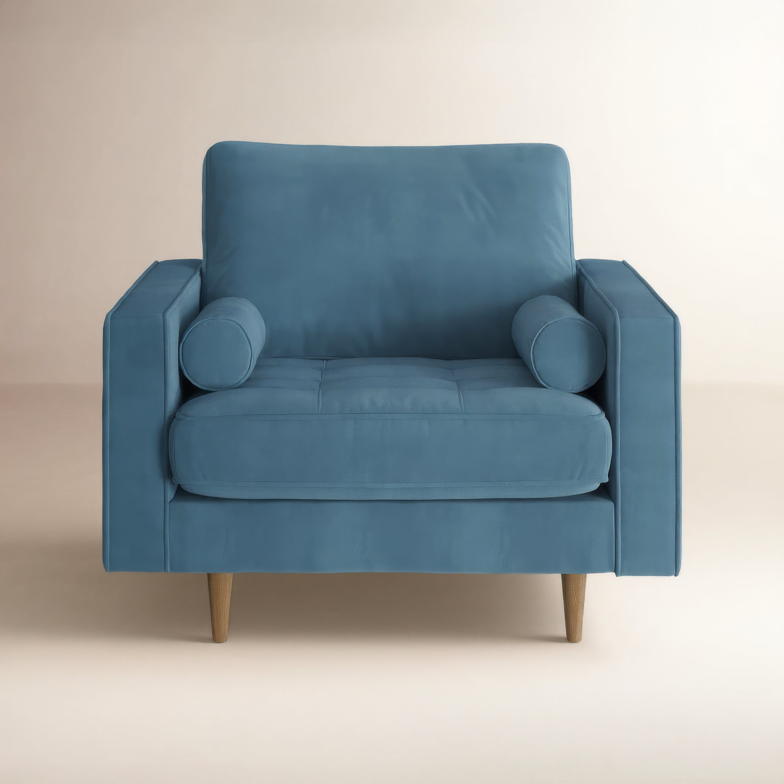Pritchett Upholstered Armchair, Ocean Performance Velvet