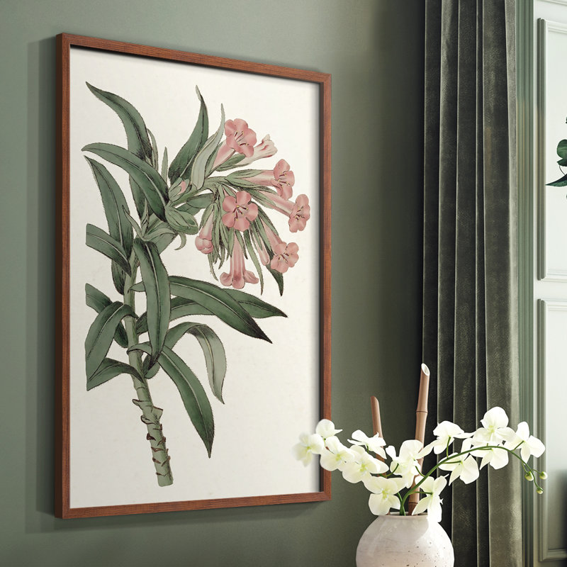 «Pink Floral Mix VI», reproduction encadrée - bois massif, Brun, H 20 po x l 16 po