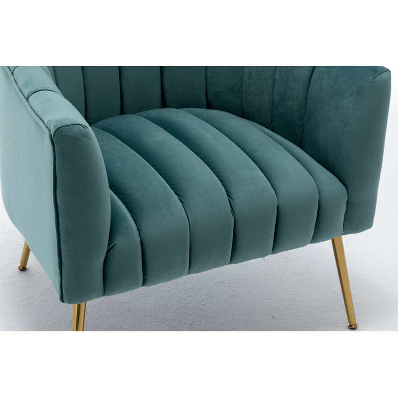Velours capitonné large de 28 po Murrow, Velours turquoise, 1