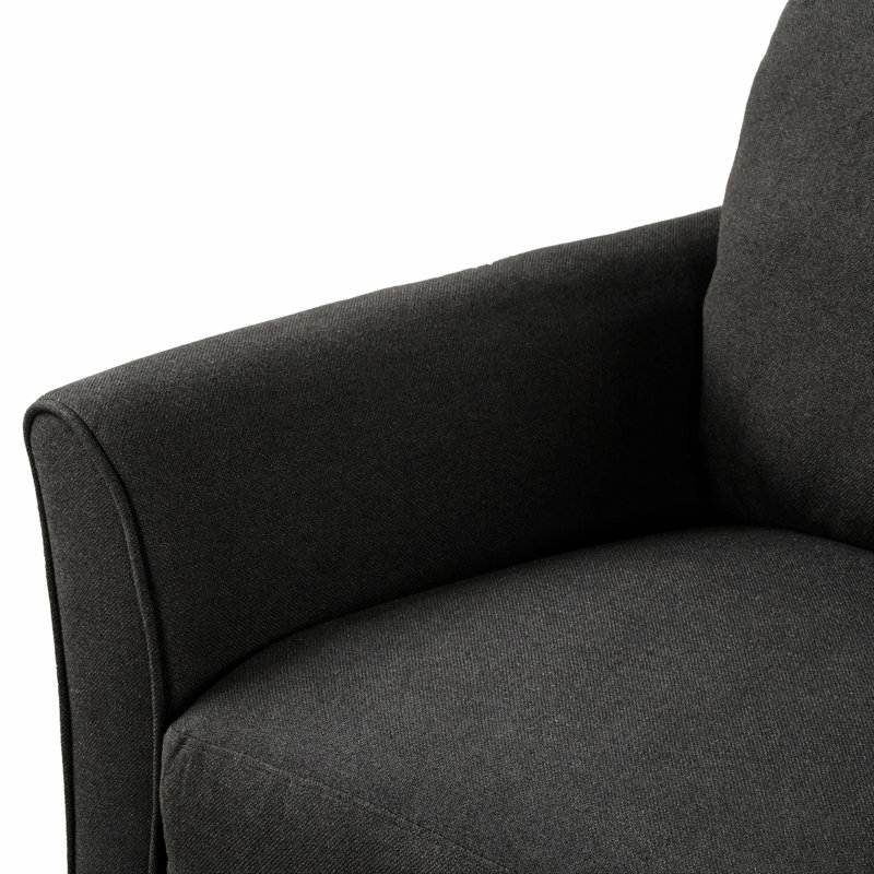 Zackerie 3 - Piece Living Room Set, Black Polyester
