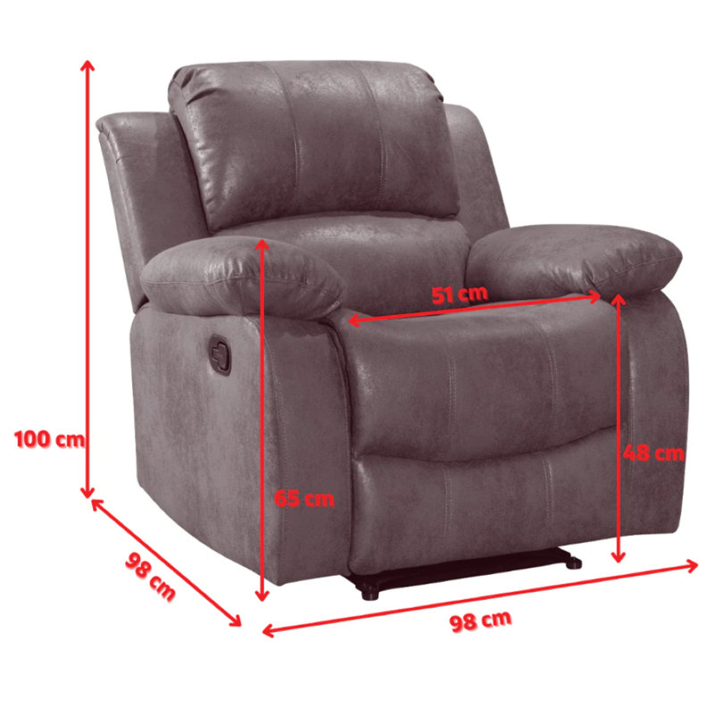 Chenille Fabric Valencia Electric Recliner Chair, Electric, Grey