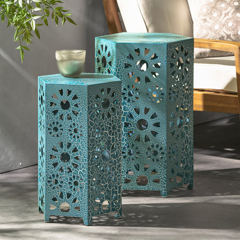 Ensemble de 2 tables d'appoint ELiana, Sarcelle